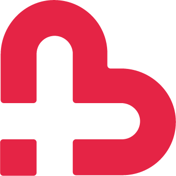 favicon du centre vétérinaire Brasseur à Manage représentant le "B" de Brasseur, inscrit dans un coeur symbolisant la relation de l'humain à l'animal, on y voit au centre en négatif la croix caractéristique des vétérinaires